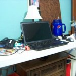 Folding table does double duty