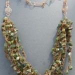 "Cool Greens of Summer" - Moss Agate Chips and Crocheted Wire