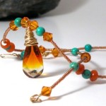 Amber teardrop necklace by Dianne Culbertson