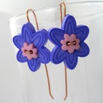 Flower Power Button Earrings Tutorial by Rena Klingenberg