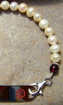 handcrafted medical alert bracelet by Elizabeth Wald