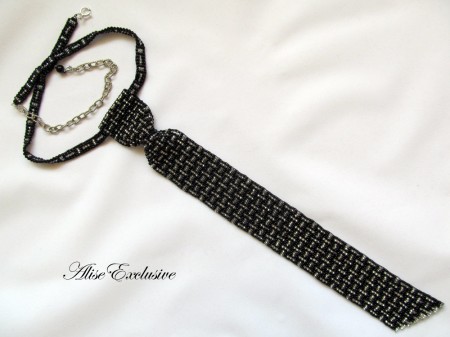 seed bead necktie necklace