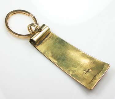 Cave Man Brass Etched Key Ring Charm back