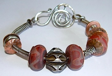 Oxidized chunky bracelet by Pat Greer.
