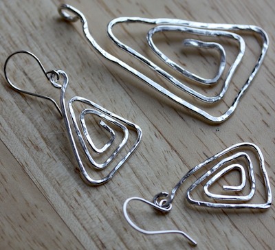 Pyramid Power pendant and earrings set