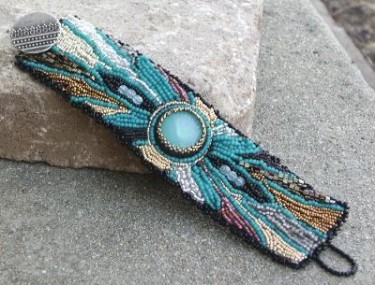 Blue Rays Bead Embroidered Bracelet – Jewelry Making Journal