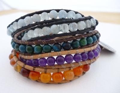 Beaded Leather Wrap Bracelets by Michelle Buettner