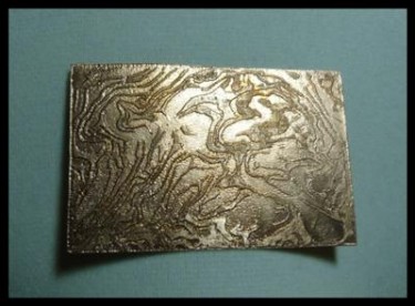 The entire copper sheet just after etching