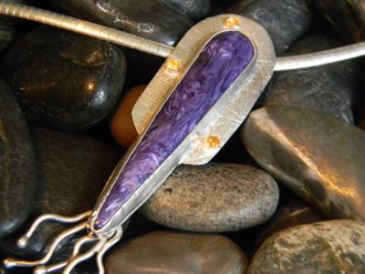 Charoite Sterling Silver Jellyfish