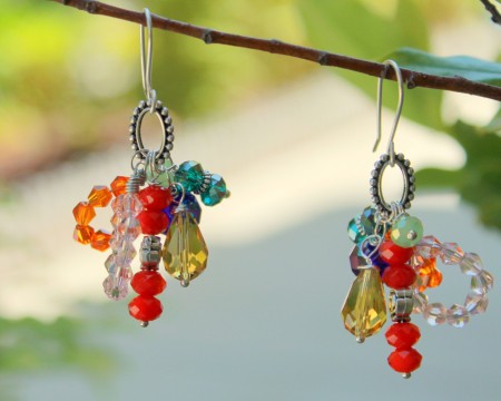 bead cluster earrings