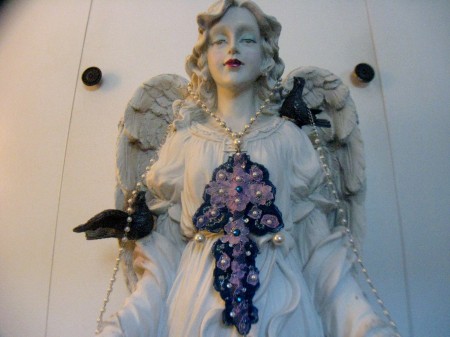 TSummers: "Water Violets" Reversible Lace Body Necklace 1