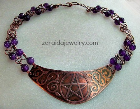 tarot etched necklace