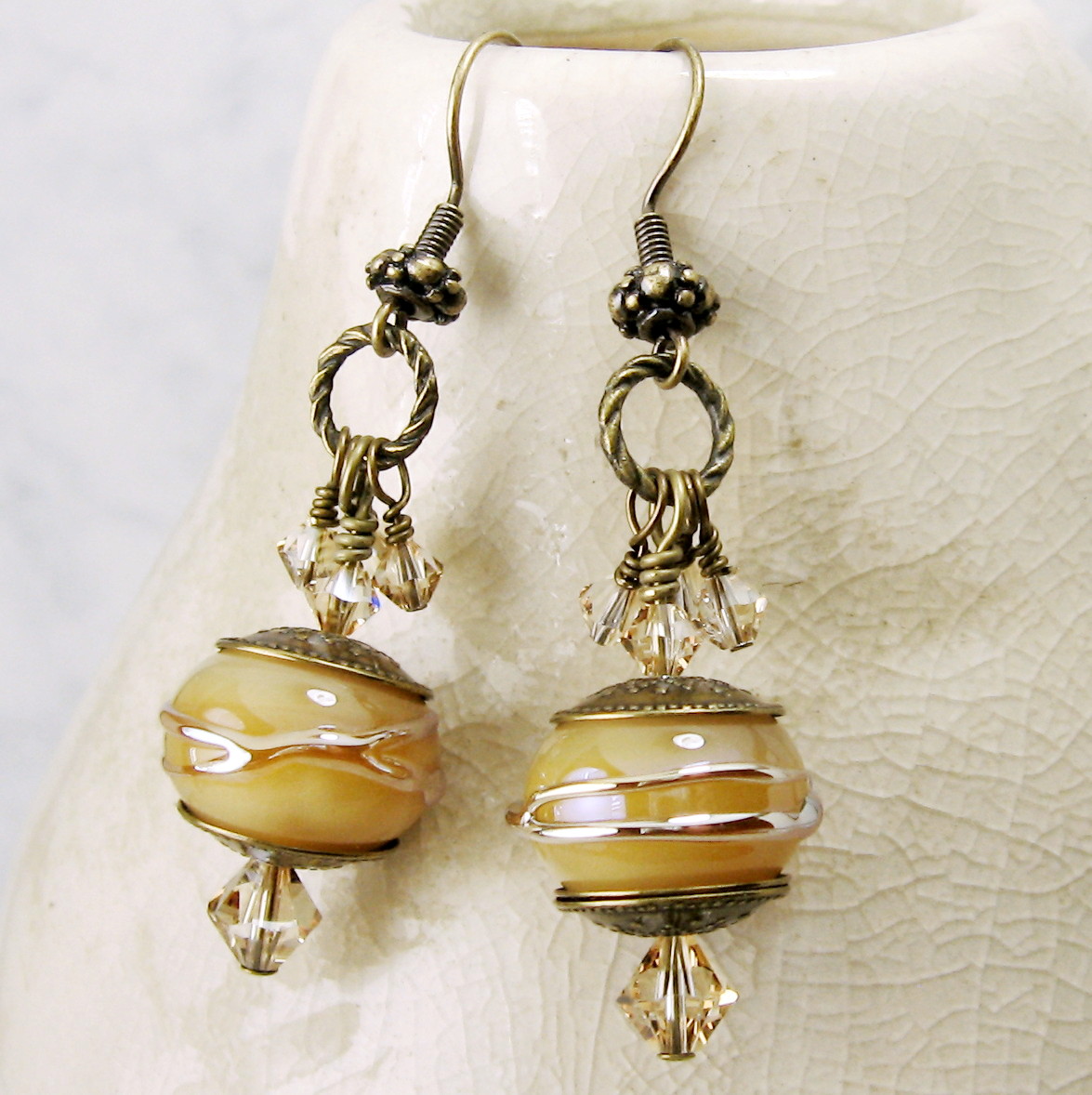 Creamy Dreamy Lampwork Earrings Jewelry Making Journal
