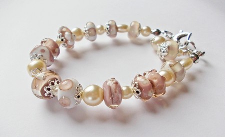 lampworked beaded great gatsby bracelet