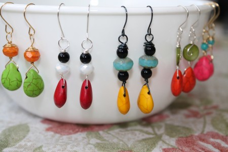colletion of czech glass earrings
