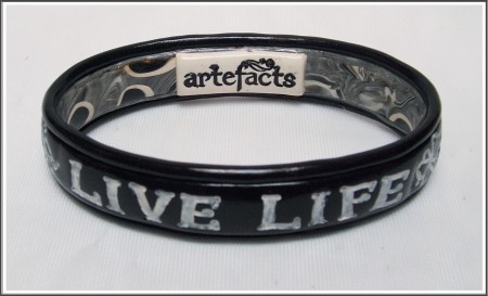 'Top' side of the "Live Life" bangle.
