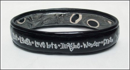 'Bottom' side of the 'Live Life' bangle.