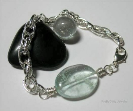 Wirewrapped Green Quartz Bracelet