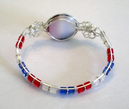 patriotic lampwork bracelet