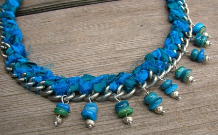 silk braided metal and beads