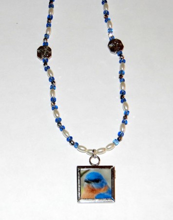 bluebird photo pendant