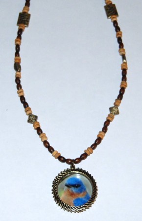 bluebird photo pendant