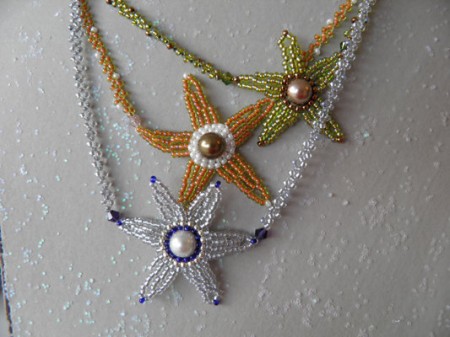beaded starfish pendant