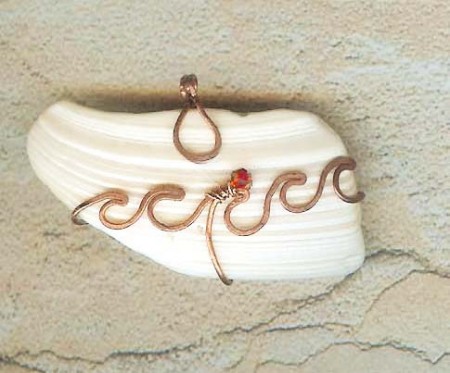 Wirewrapped Seashell Pendant