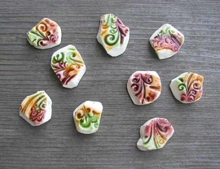 Pottery Shards made of Polymer Clay