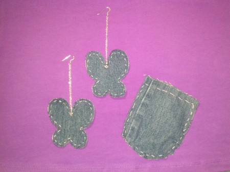 Repurposed Denim Earrings