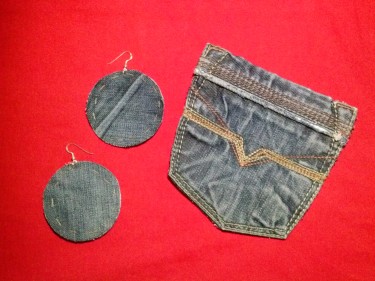 Denim Circle Earrings