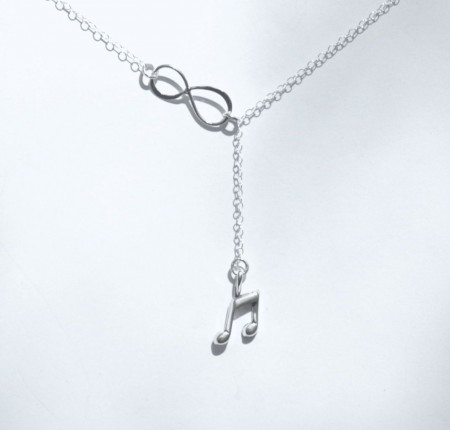 Music Charm Lariat Necklace