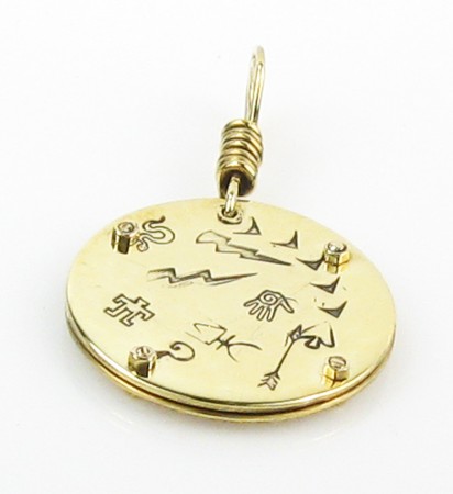 Back of Las Vegas Map Brass Riveted Pendant