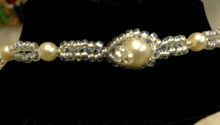 Pearl Spiral Necklace Detail of the Clasp and Back of Necklace