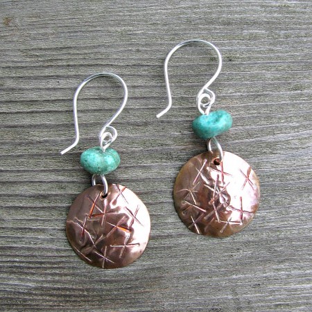 LCarson: Embossed Copper Earrings 2