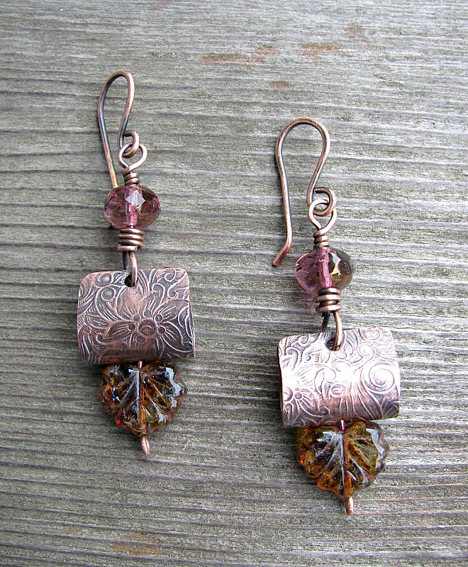 Embossed Copper Earrings Jewelry Making Journal