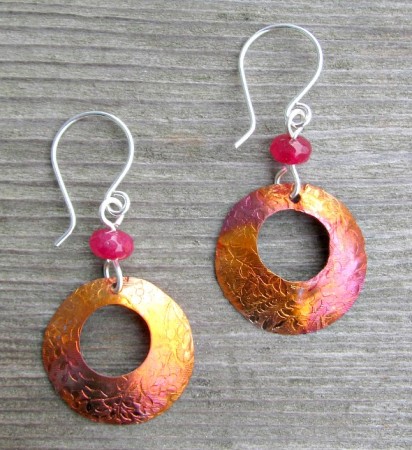 LCarson: Embossed Copper Earrings 3