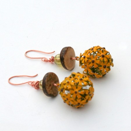 the wood pieces were vintage, I think the necklace I got them from had a little "tropical vacation" vibe to it.