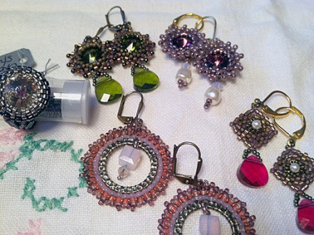 beaded earrings by Sandy kane