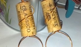 Wine Cork and Wire Earrings