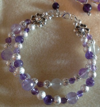 This is a two strand bracelet with Swarovski elements