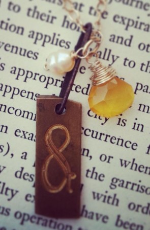 LJuneau: "&" Vintage Brass Letter Press Necklace 3