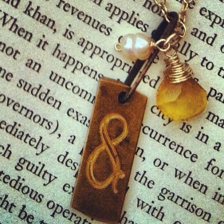 LJuneau: "&" Vintage Brass Letter Press Necklace 1