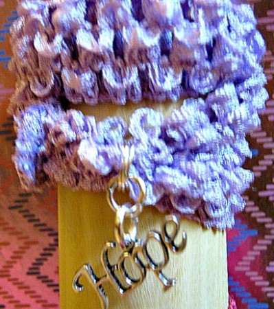 Hope charm purple stretch bracelet
