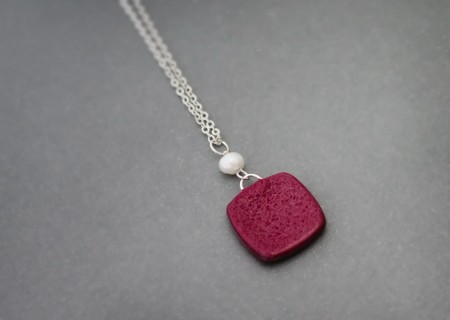 Polymer clay pendant necklace