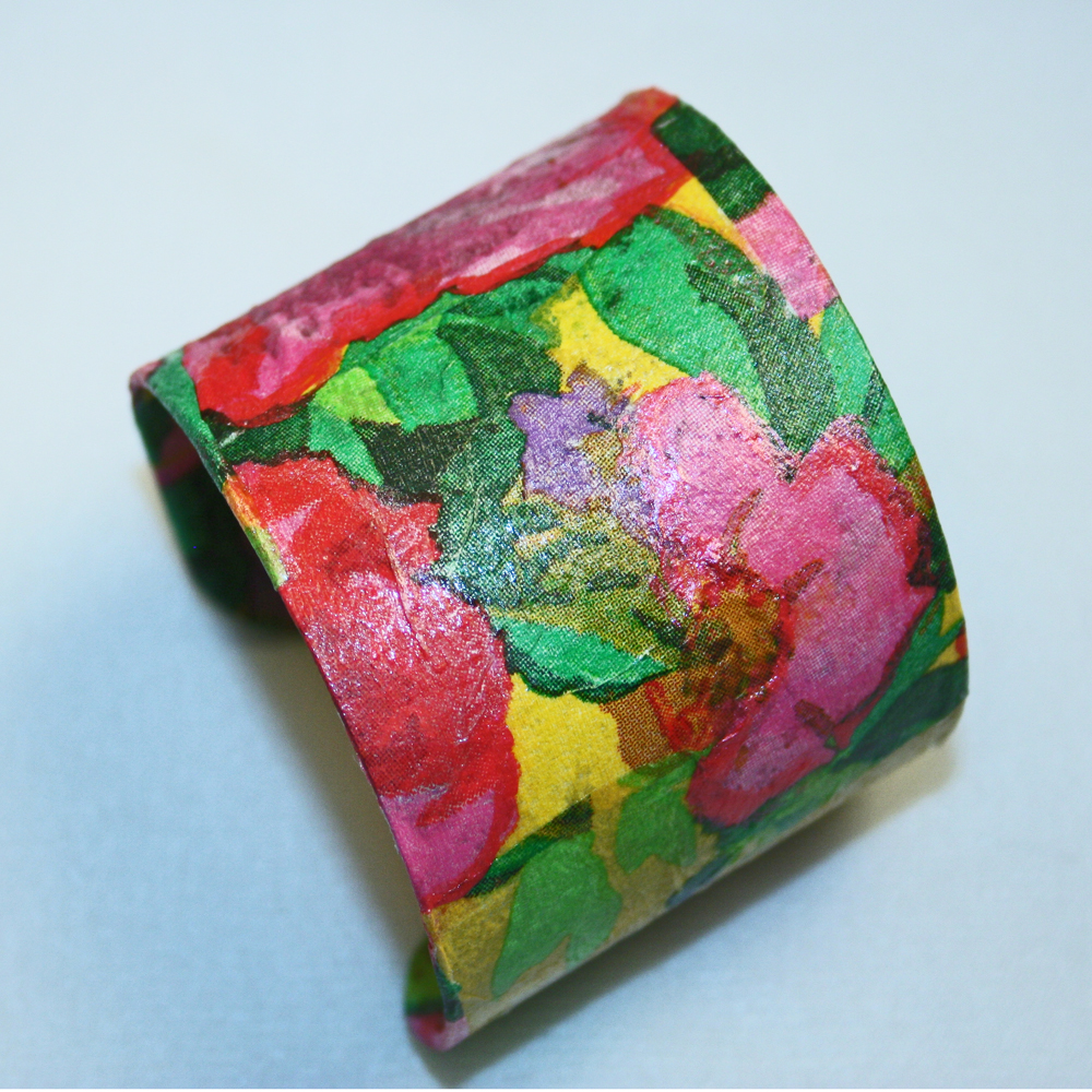 Paper Napkin Collage Cuff Jewelry Making Journal