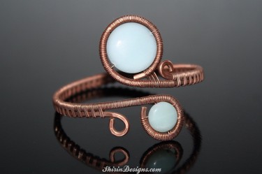 Amazonite in Copper adjustable bracelet