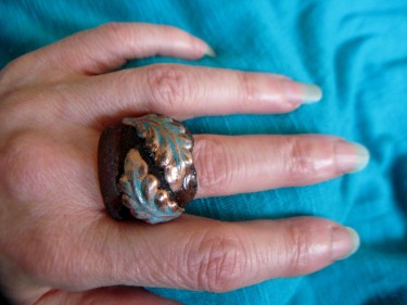 Lake Glass Ring with Copper