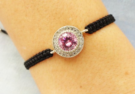 Pink sapphire macrame bracelet