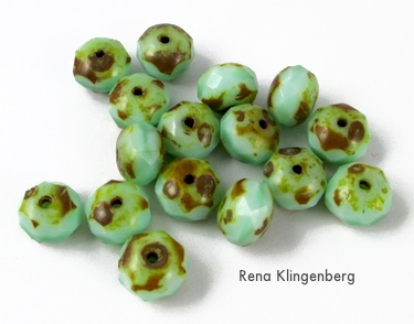 Picasso Czech glass beads for Rustic Leather Cord and Bead Necklace - tutorial by Rena Klingenberg